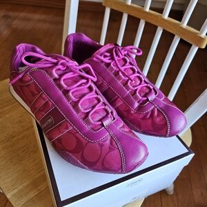 Coach Kirby Signature Sateen Fuchsia Shoes